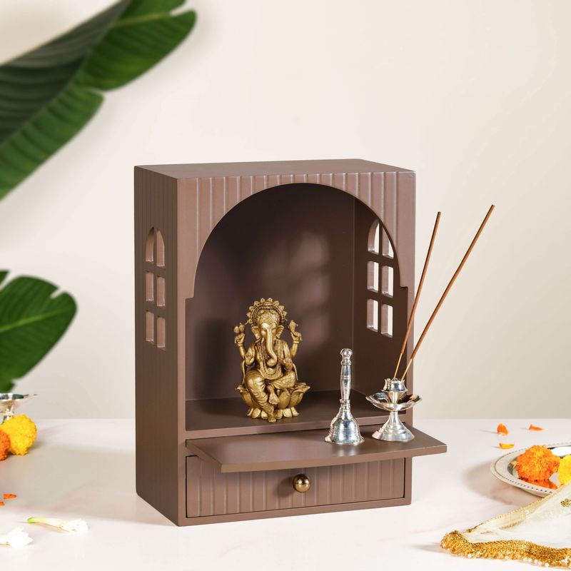 Wall Mountable Pooja Mandir For Home And Office Small 23x13x31cm