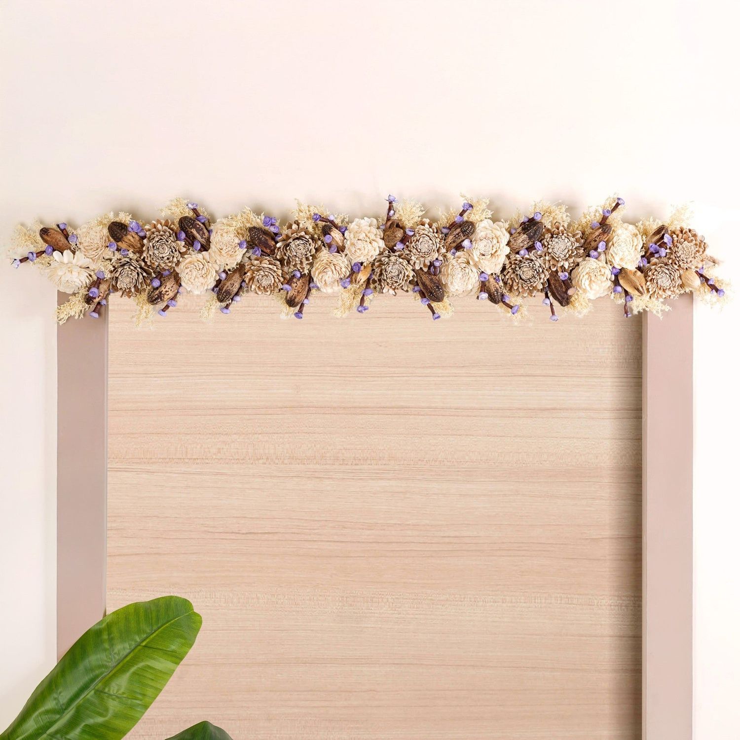 Natural Jute Toran Wall Hanging With Corn Grass Decoration