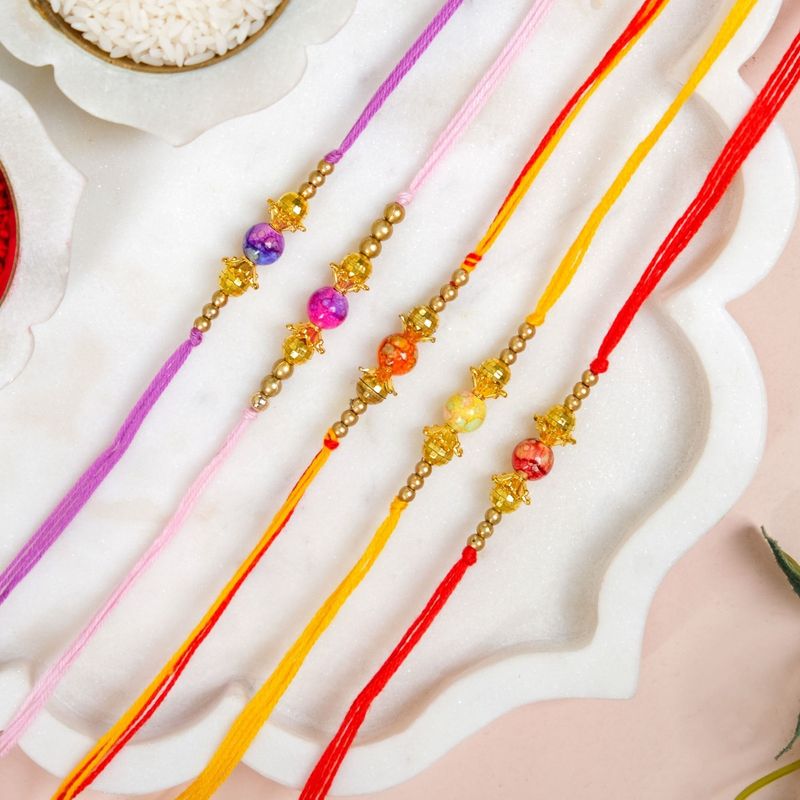 Set Of 5 Classic Rakhi Gift Pack for Brother