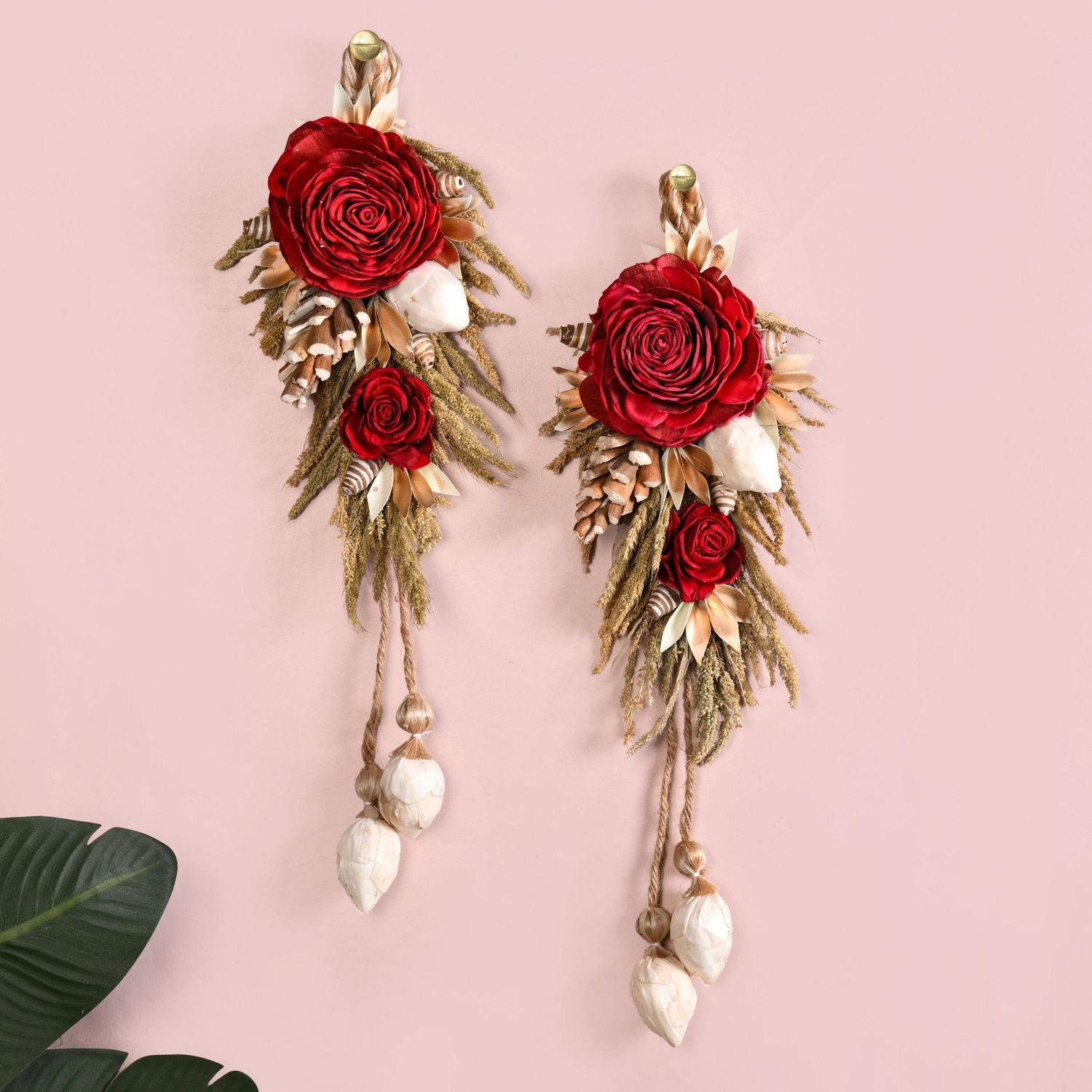 Organic Rose Festive Wall Decor Set Of 2
