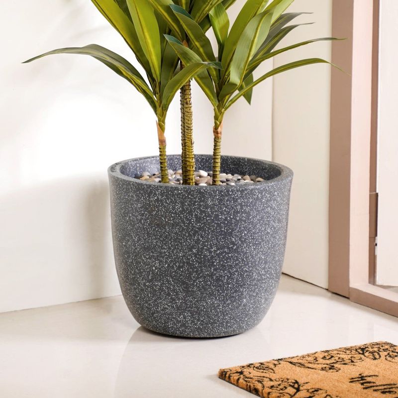 Planterra Large Charcoal Grey Planting Pot 15x14 Inch