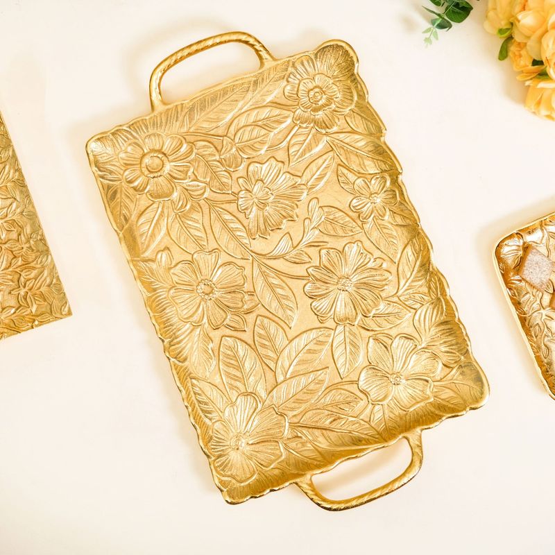 Golden Crest Royalcore Embossed Metal Tray Large