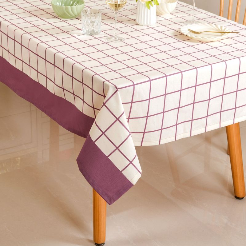 Dusty Mauve 6 Seater Pure Cotton Tablecloth 203x152cm