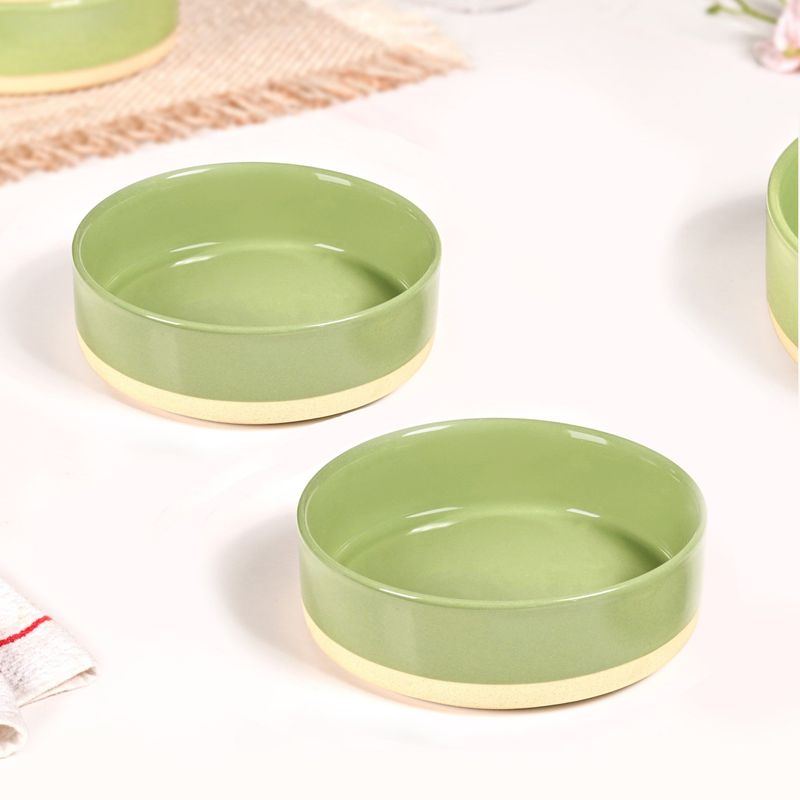 Earthy Small Serving Bowl Green Set Of 2 600ml