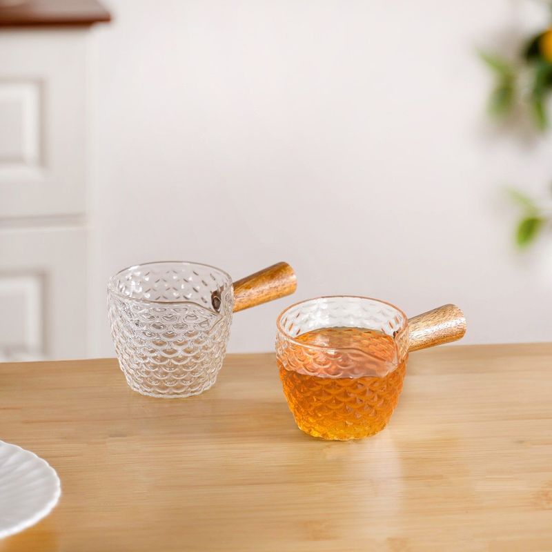 Glass Syrup Bowl&nbsp;With&nbsp;Handle 120ml Set Of 2