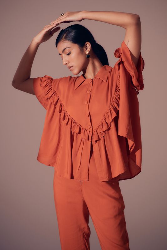 Leo Co-Ord set - Sunset Orange (Set of 2)