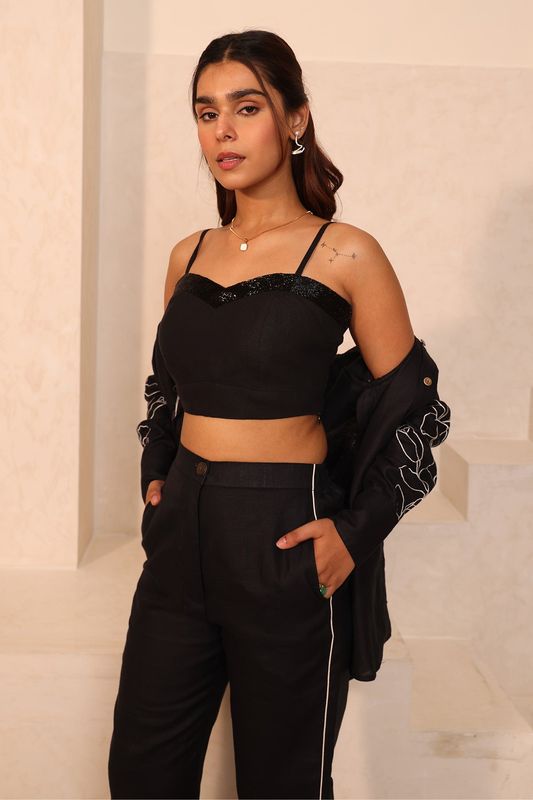 Stardust Co-ord Set - 100% Hemp Black