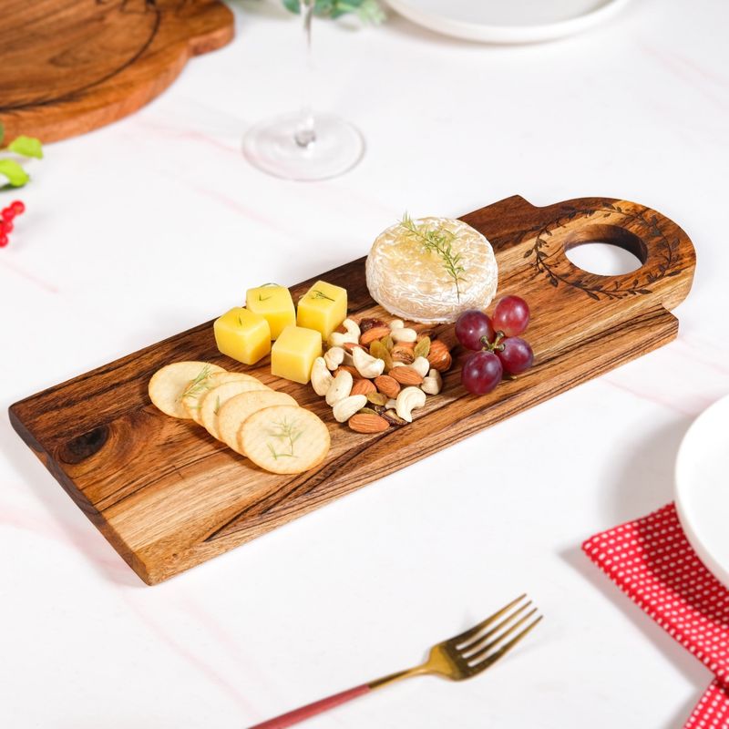 Wreath Ring Acacia Wood Platter 44x15cm