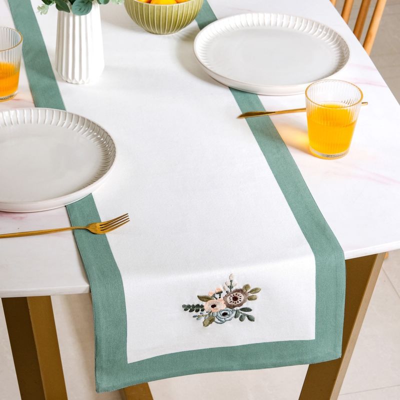 Ventosa Pure Cotton Table Runner In Teal 180x36cm