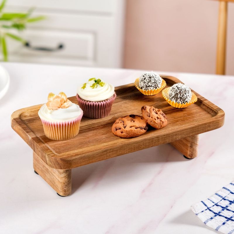 Versatile Wooden Riser Platter 10 Inch