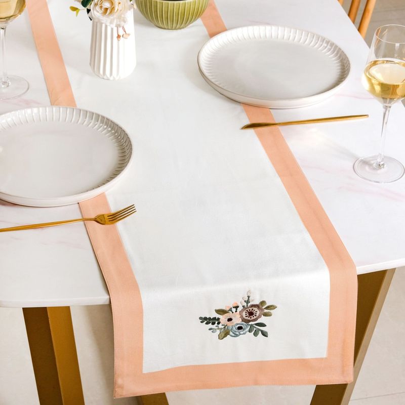 Ventosa Pure Cotton Table Runner In Peach 180x36cm