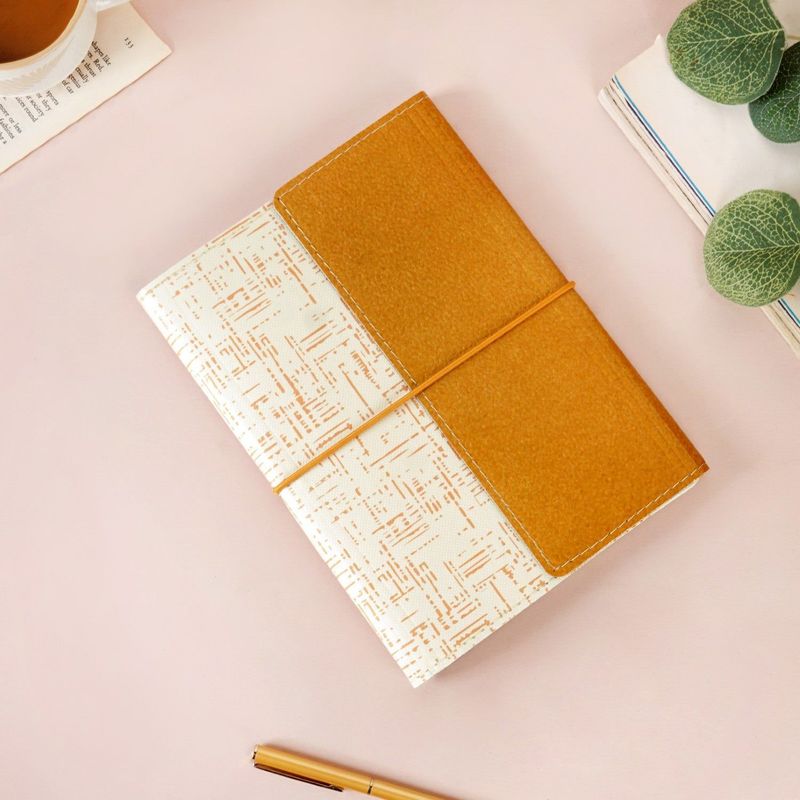 Sustainable Quadrata Pattern Vintage Style Notebook