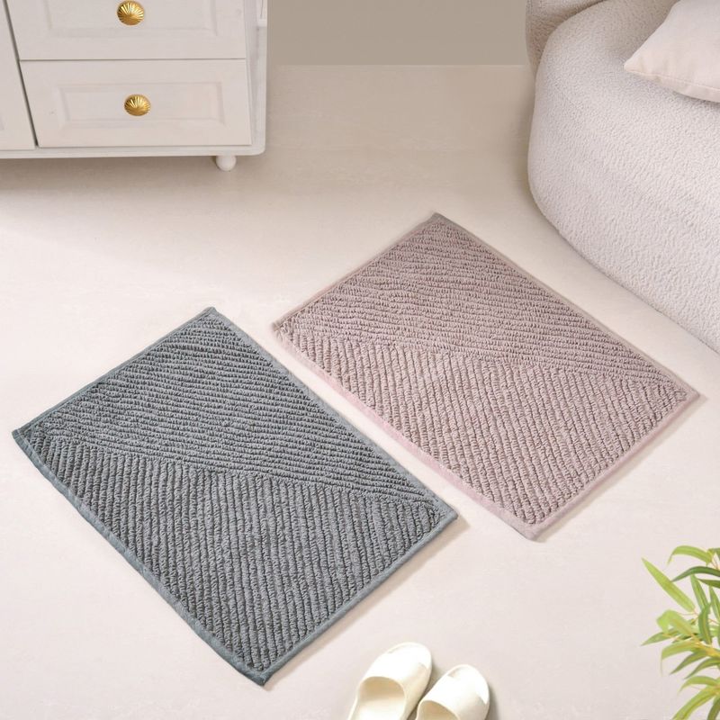 Tufted Cotton Reversible Muted Tones Floor Mat Duo 60x40cm