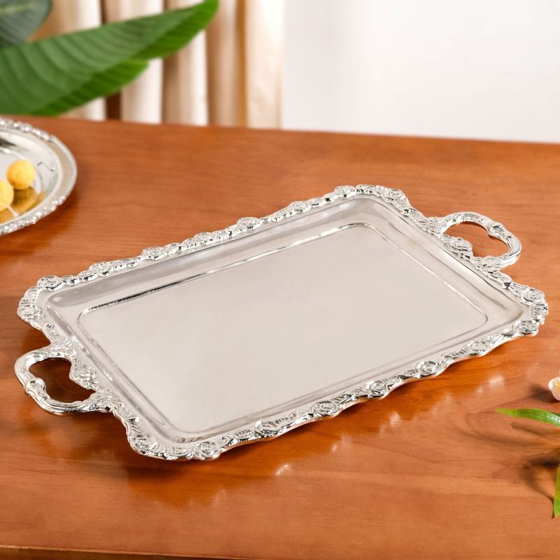 Royalcore Decorative Metal Tray With Handles