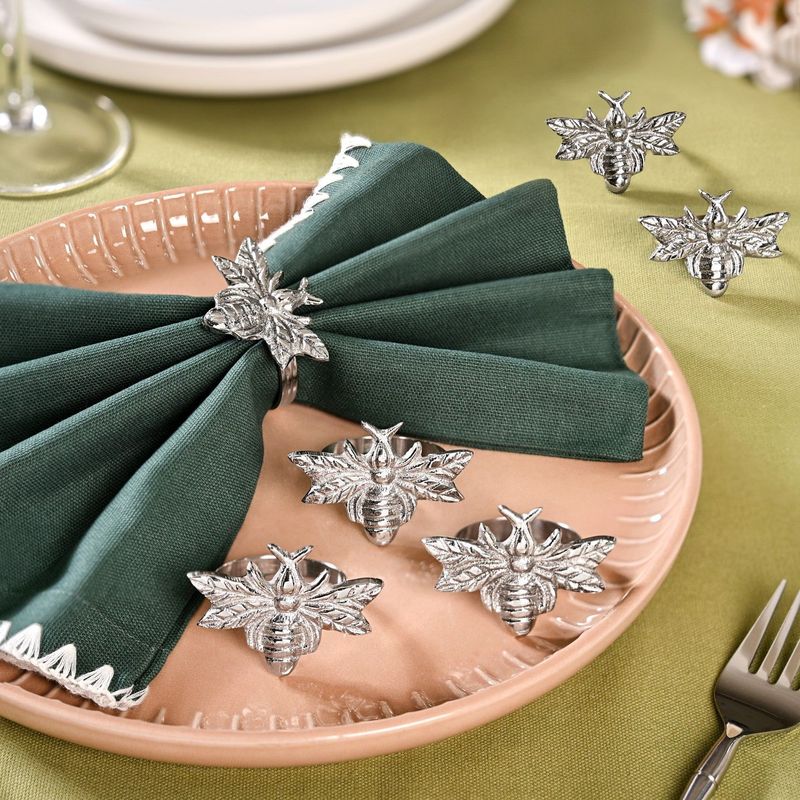 Queen Bee Pure Brass Napkin Holder Set Of 6