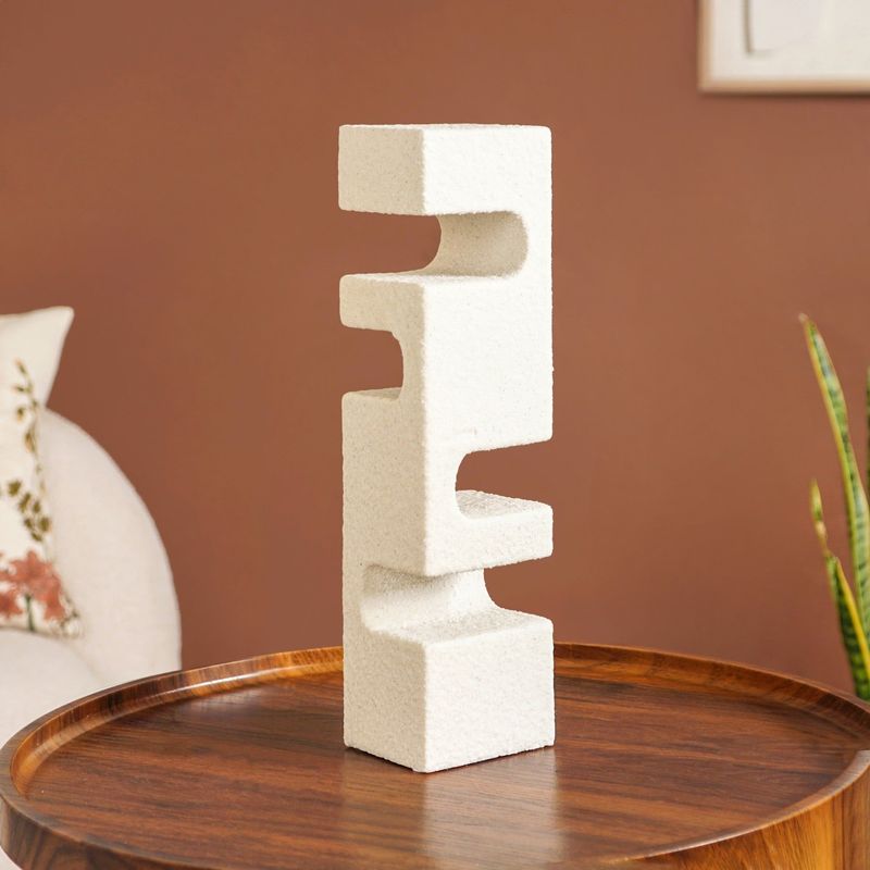 Modern Textured Geometric Statue Tall