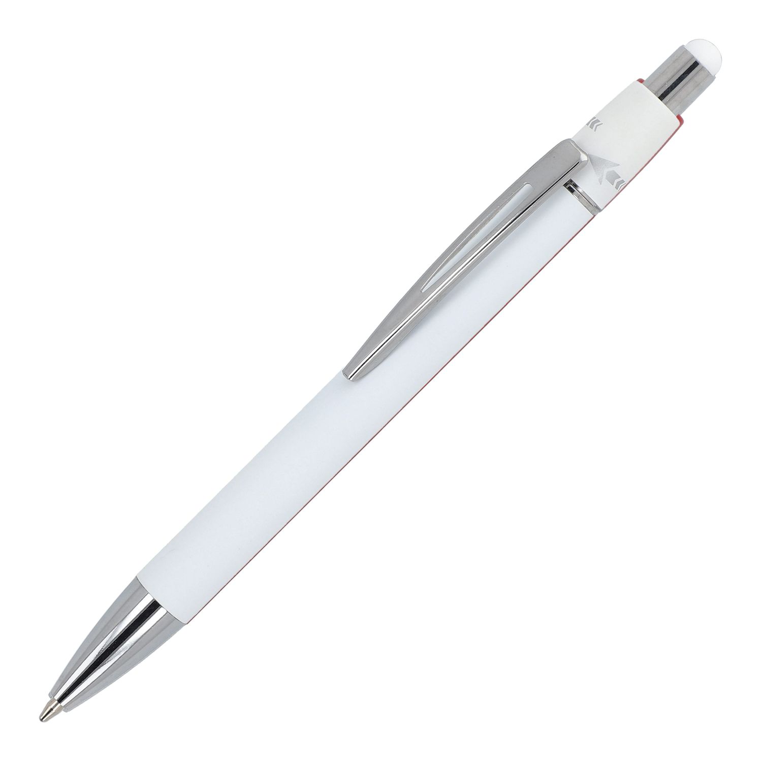 Spinner balpen aluminium, Kleur: Wit