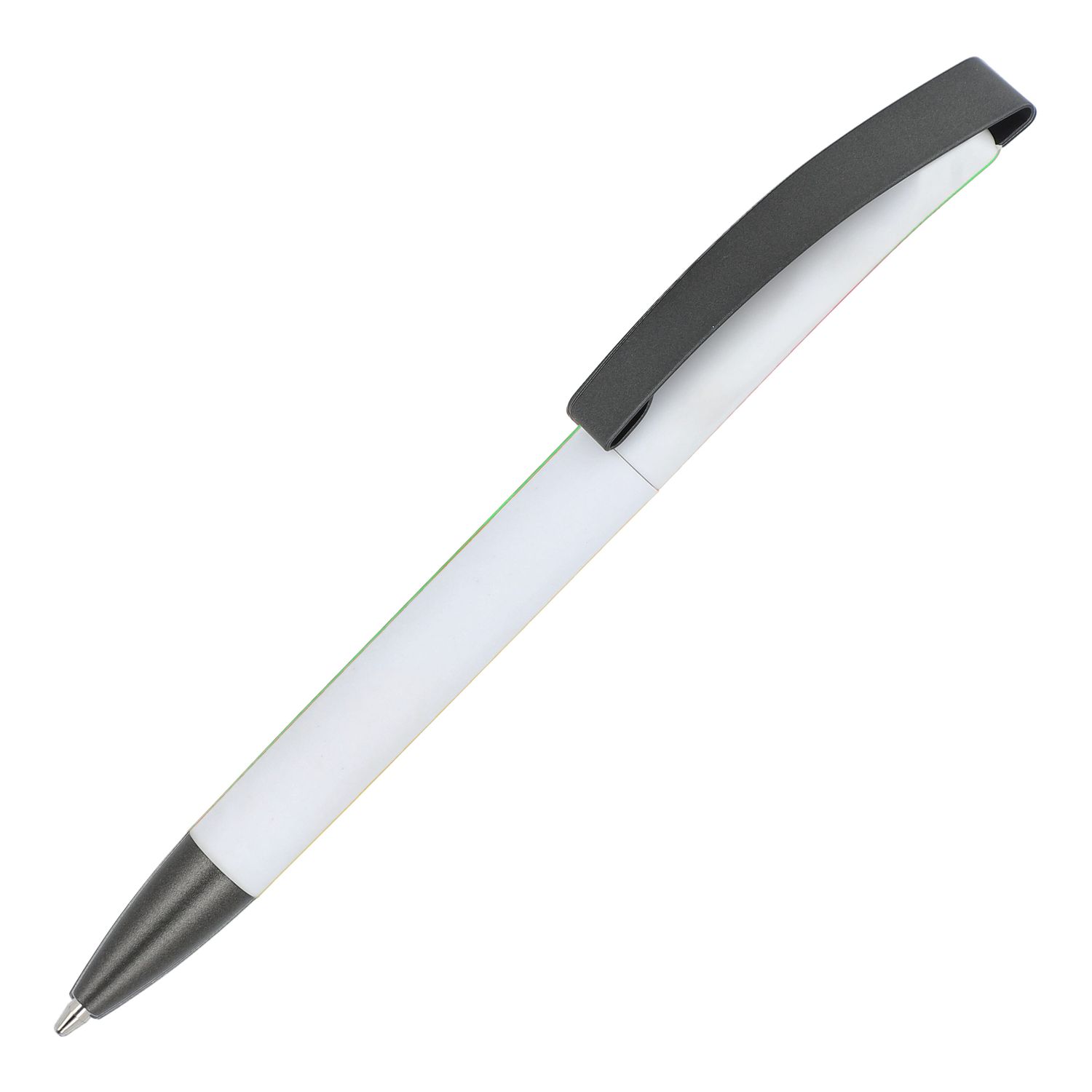 Balpen Vegas softtouch met metalen clip, Kleur: Wit