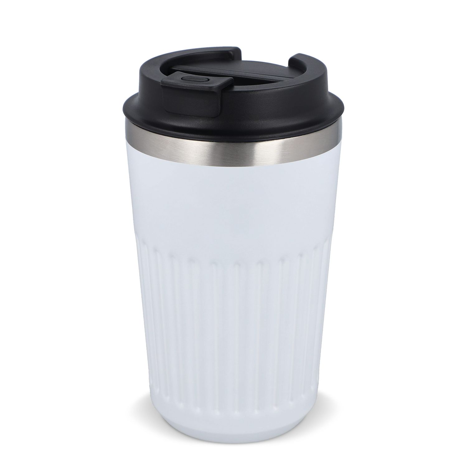 Gerecycled RVS koffie beker 400ml, Kleur: Wit