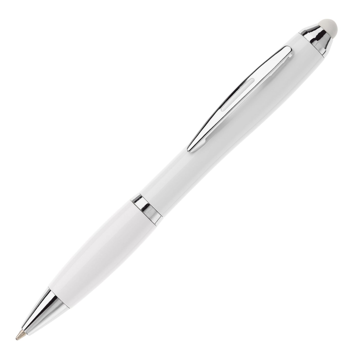 Balpen Hawaï stylus hardcolour, Kleur: Wit / Wit