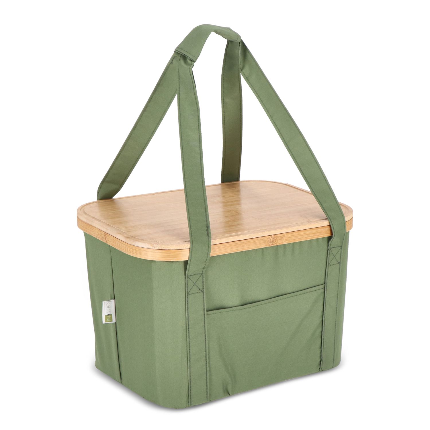 InSideOut Opvouwbare (koel) mand Sogne 38 x 26 x 25cm rPET, Kleur: Olijfgroen