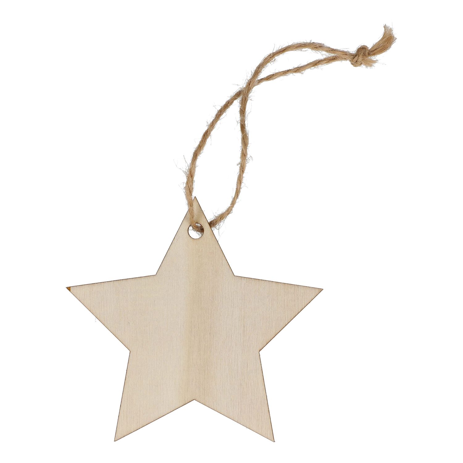 Houten kerstornament ster, Kleur: Natuur