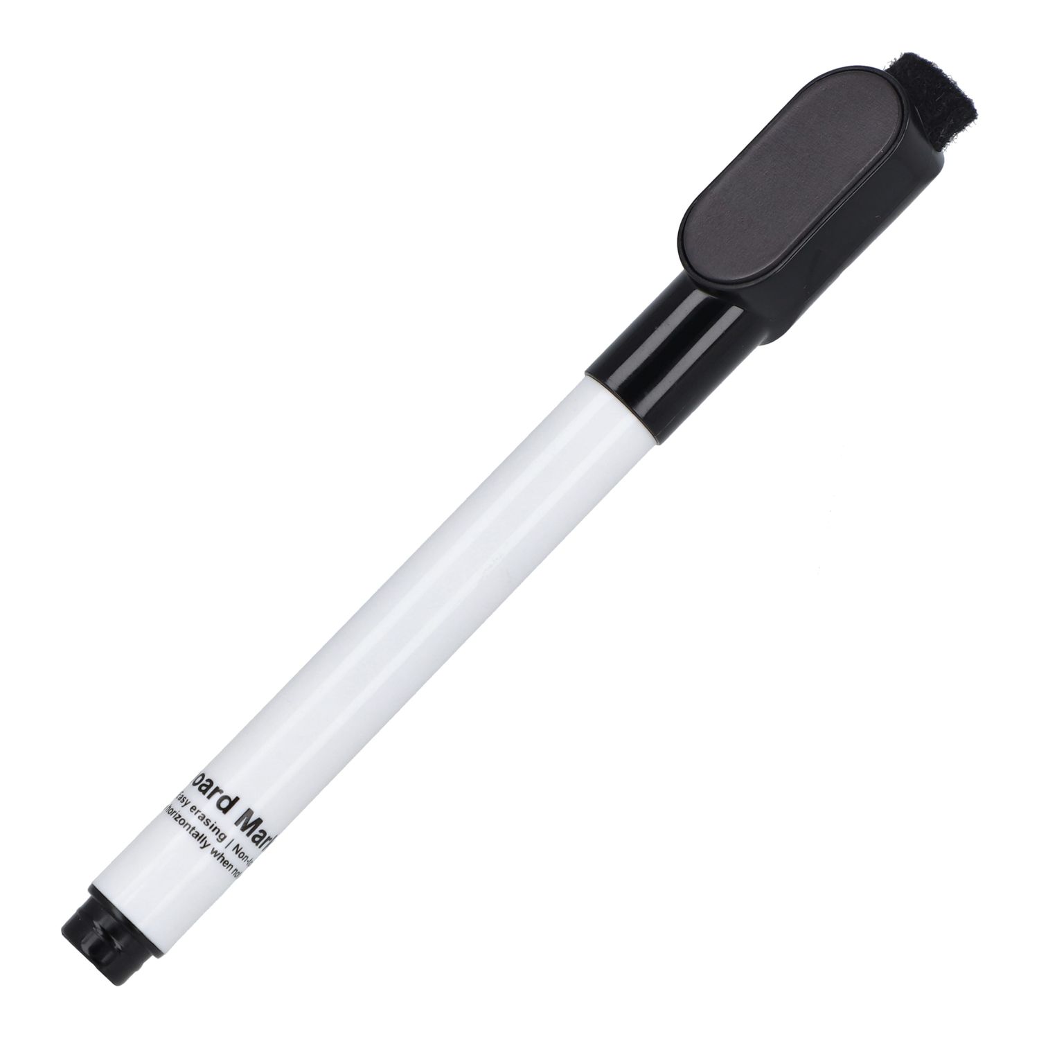 Whiteboardmarker met magneet en wisser, Kleur: Zwart
