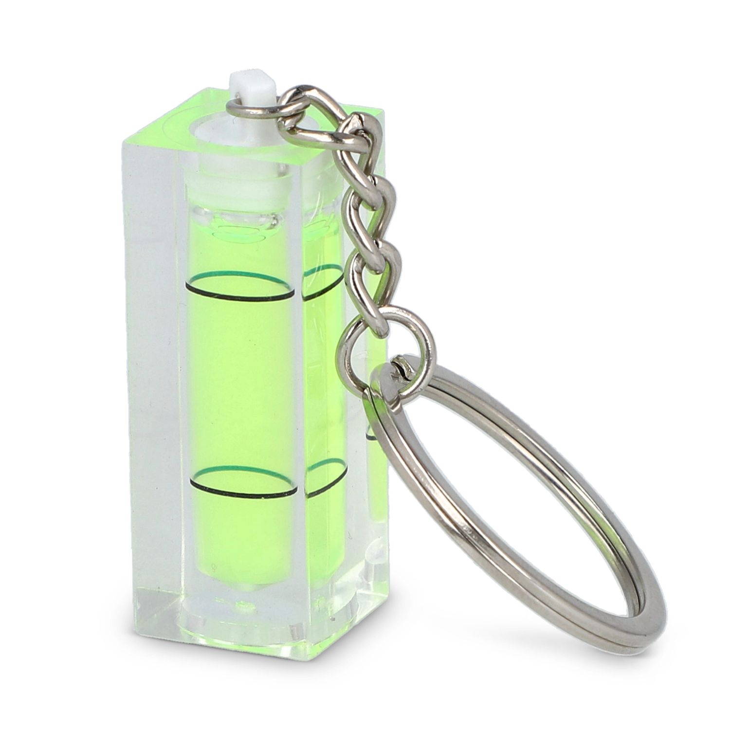 Sleutelhanger met waterpas, Kleur: Transparant