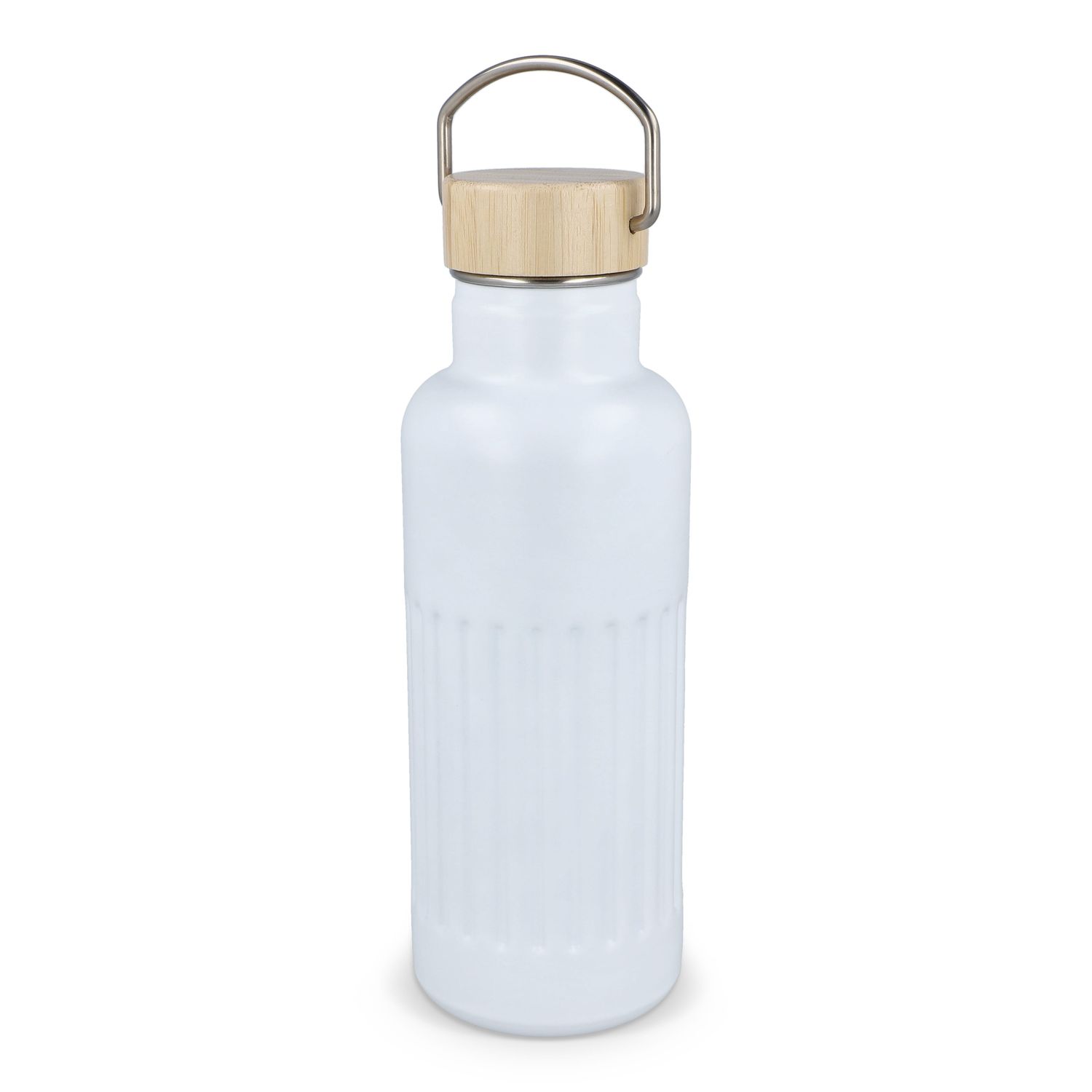 Gerecycled RVS thermo fles 500ml, Kleur: Wit