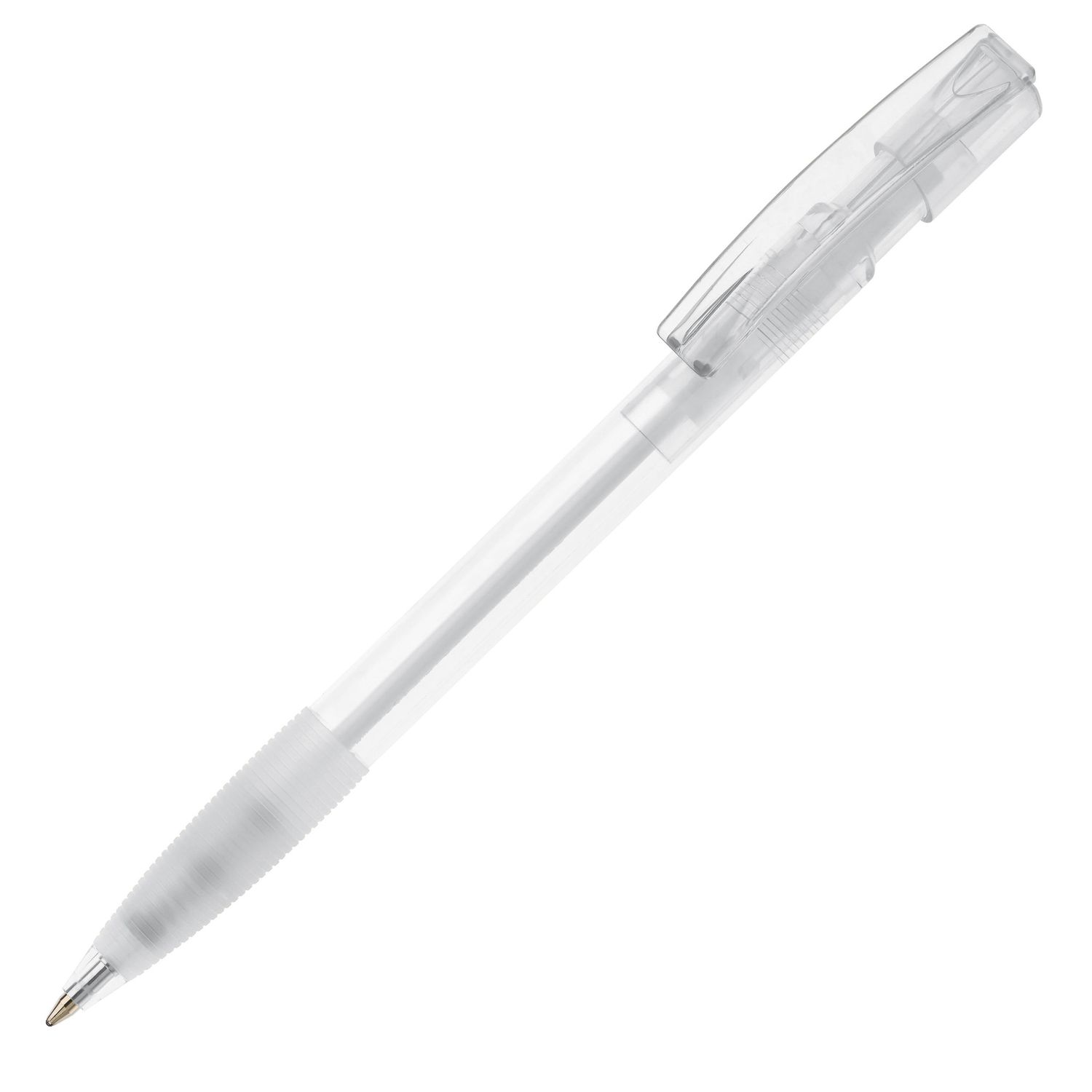 Balpen Nash grip transparant, Kleur: Transparant / Wit