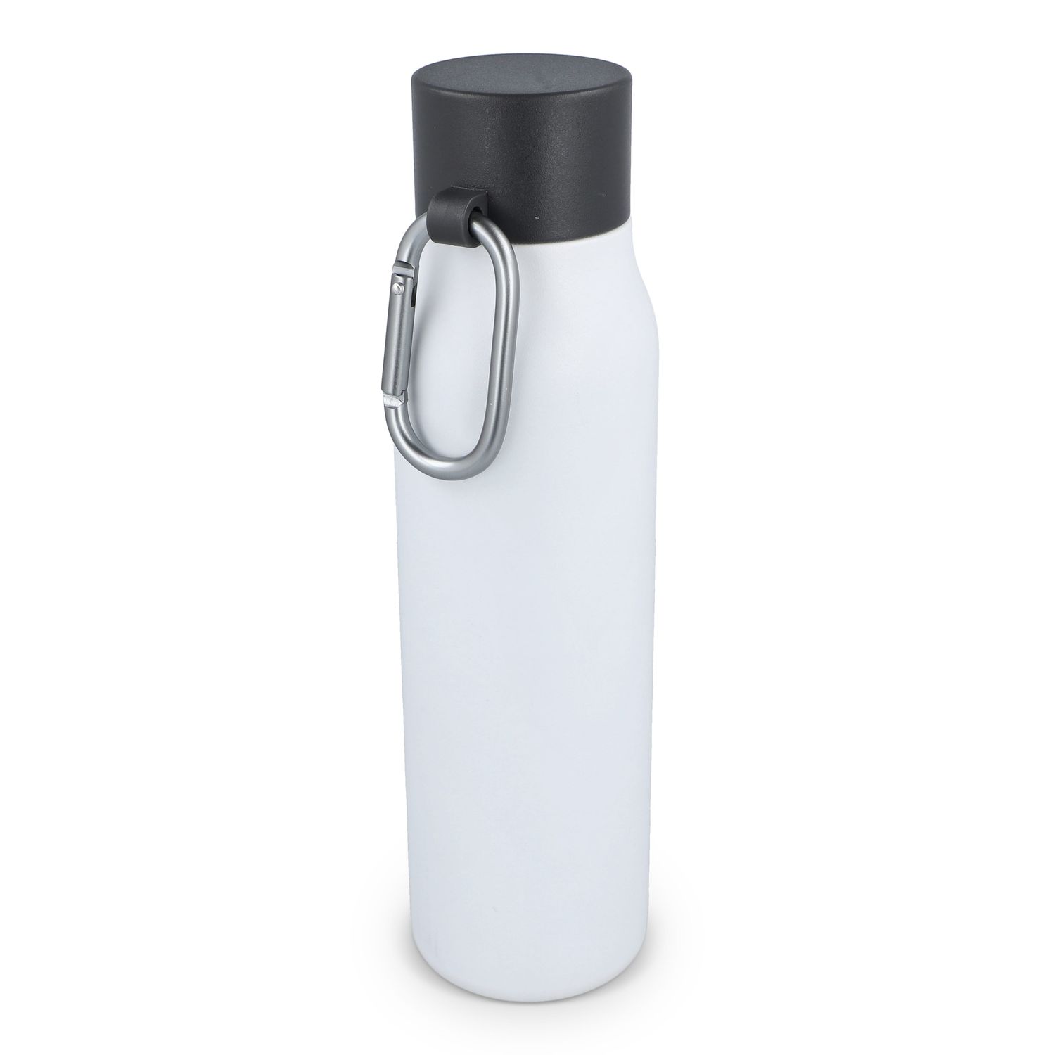 Thermofles matte finish met caribiner 600ml, Kleur: Wit