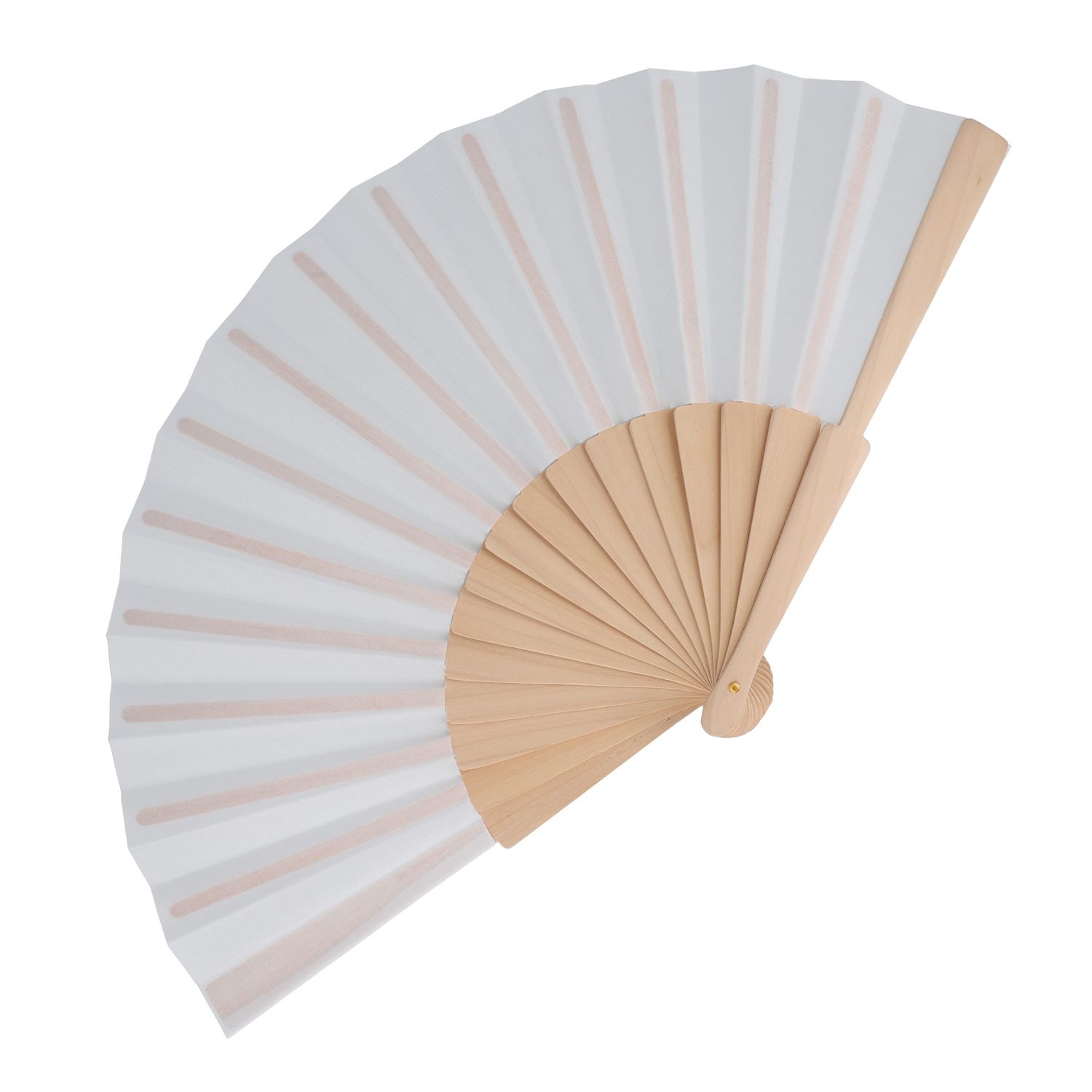 Waaier hout &amp; R-PET, Kleur: Wit