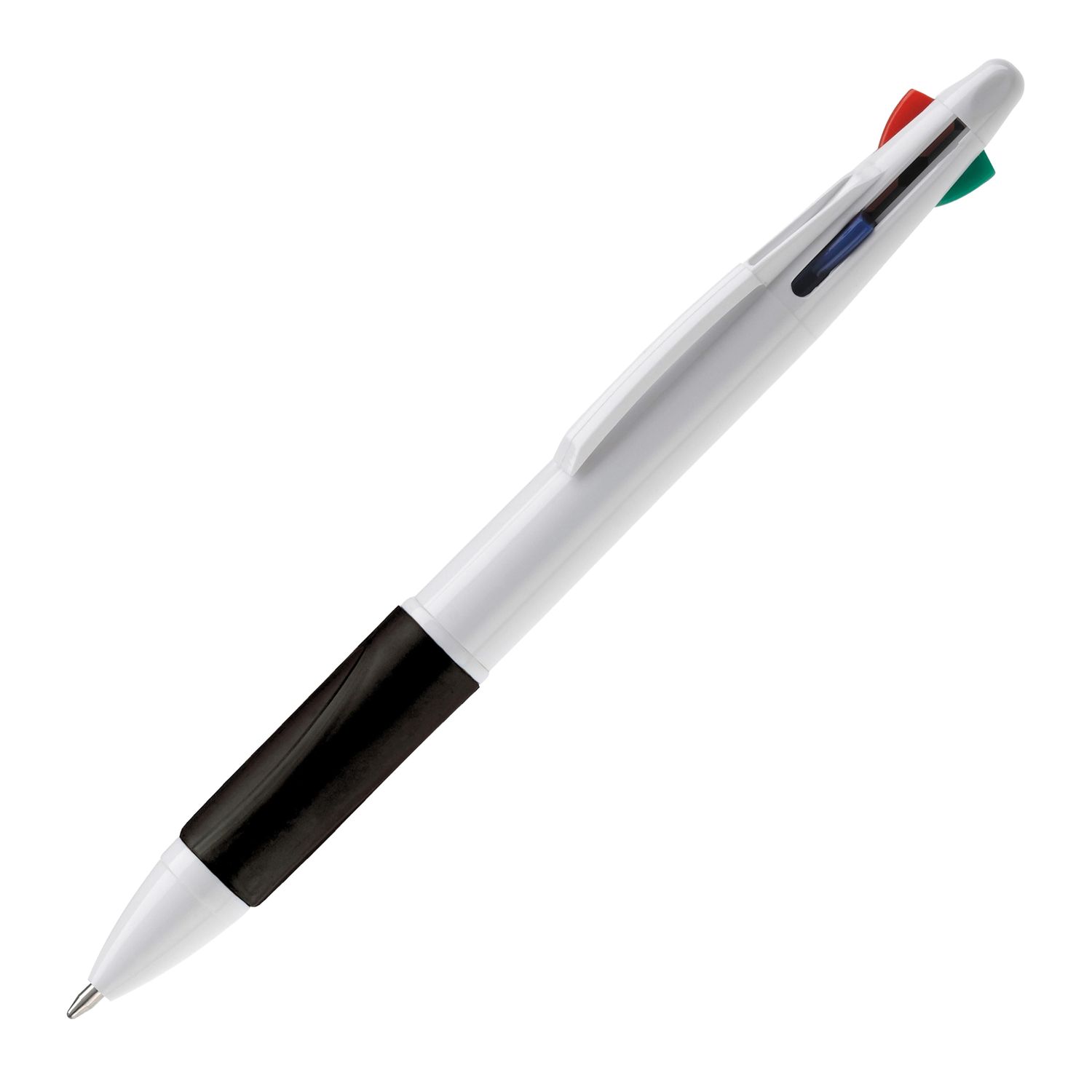 Balpen 4 kleuren hardcolour, Kleur: Wit / Zwart