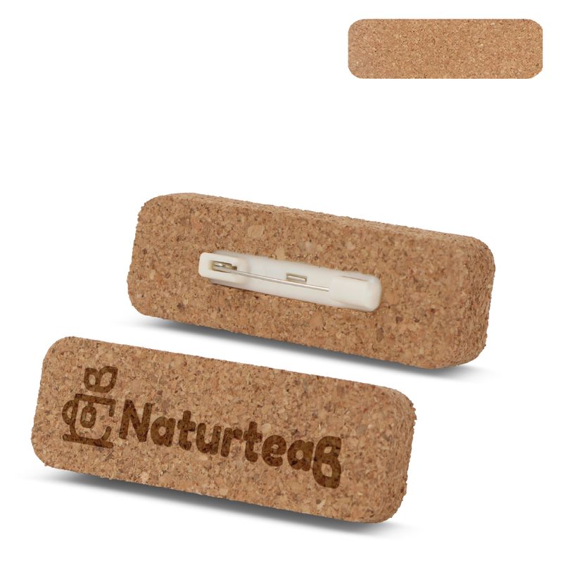 Naam badge kurk met speld
