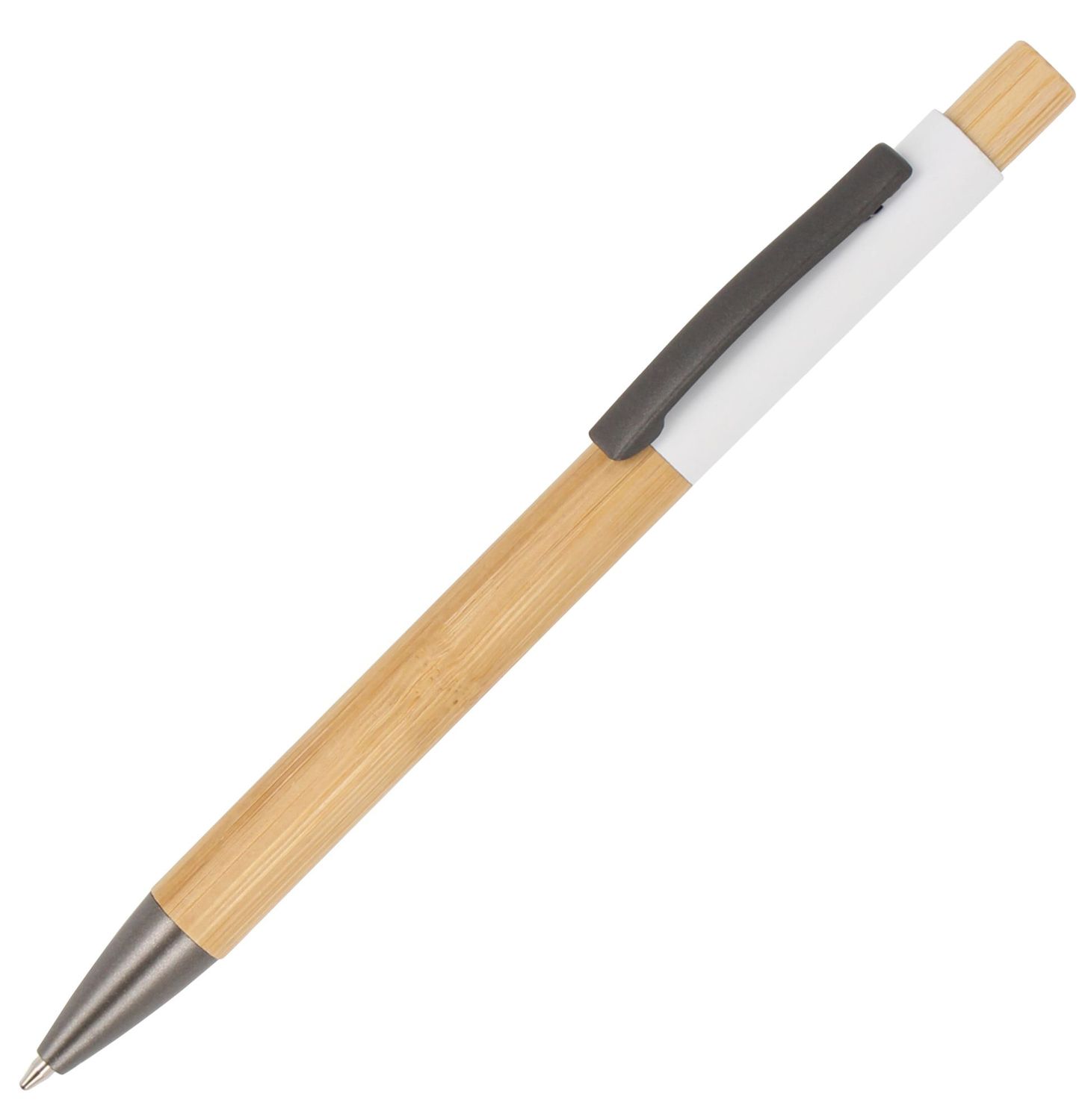 Balpen Madrid bamboe, Kleur: Wit