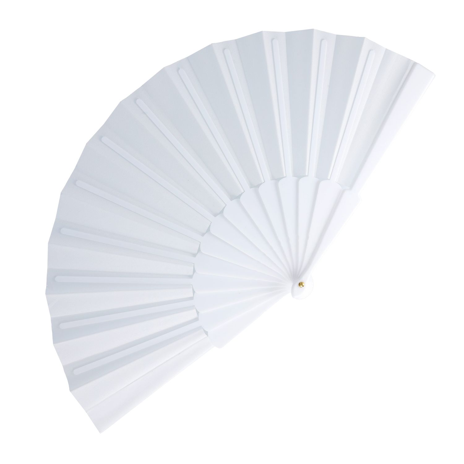 Waaier plastic &amp; polyester, Kleur: Wit