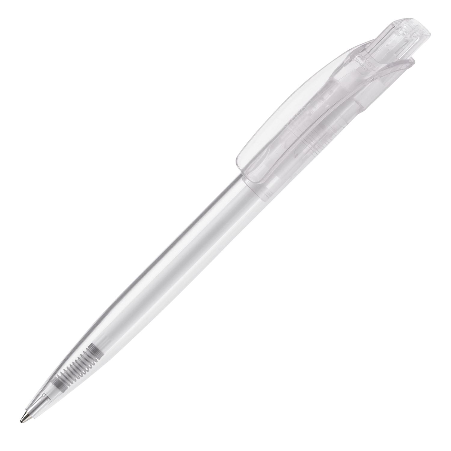 Balpen Cube transparant, Kleur: Transparant / Wit