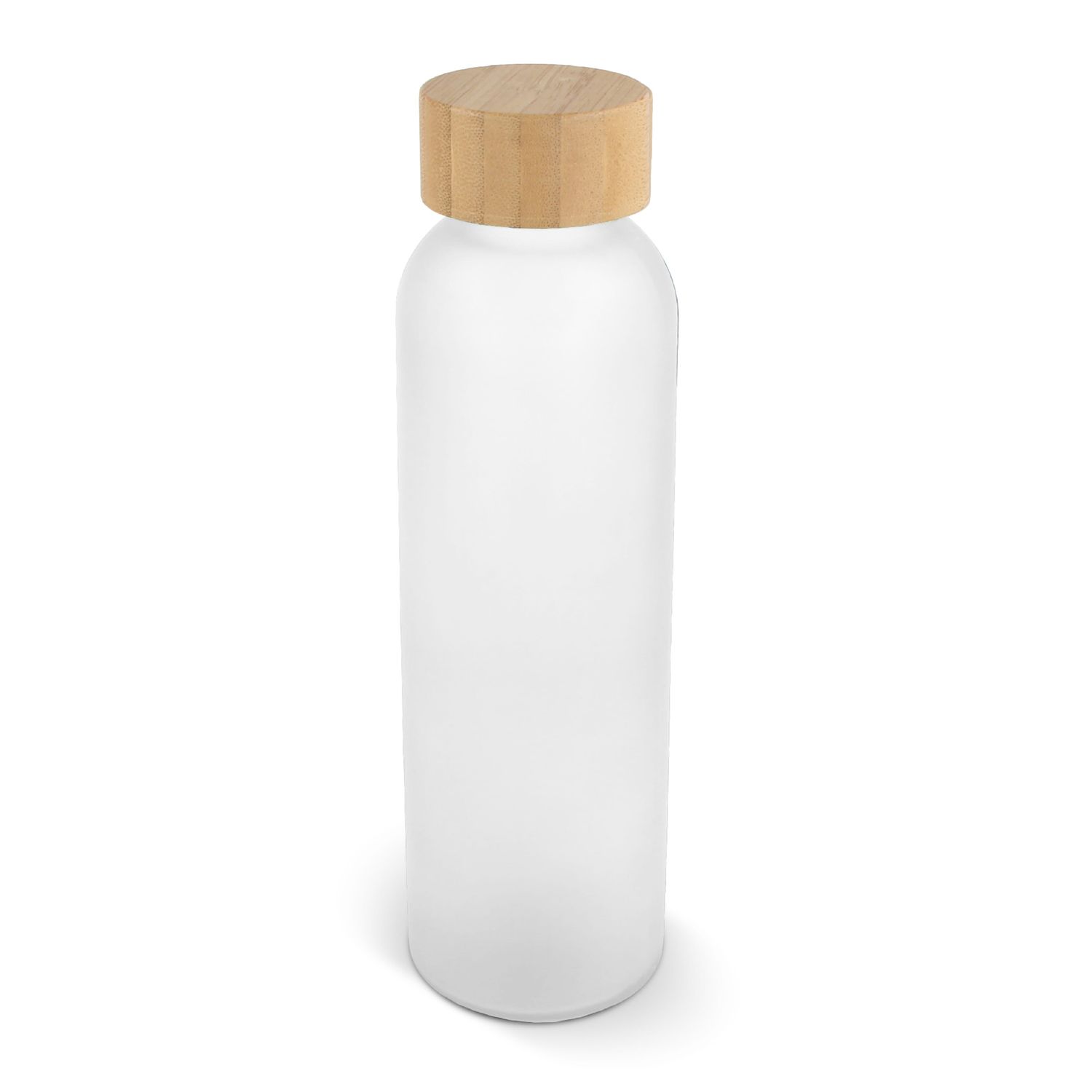 Waterfles glas &amp; bamboe 500ml, Kleur: Wit
