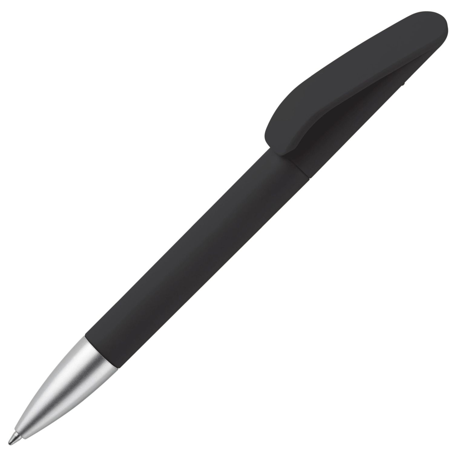 Balpen Slash soft touch R-ABS, Kleur: Zwart