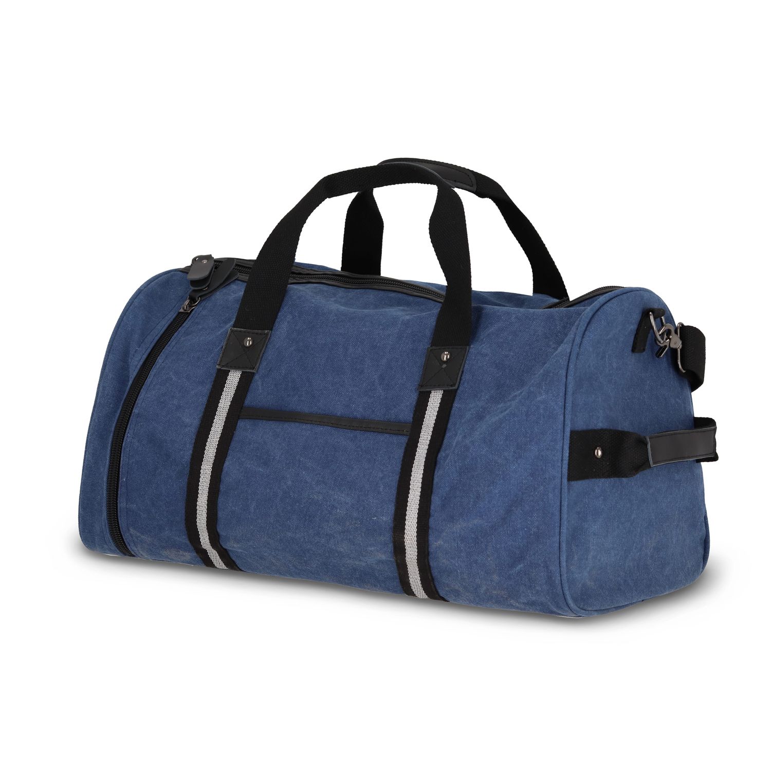 Gerecycled katoenen canvas plunjezak Harper, Kleur: Donkerblauw