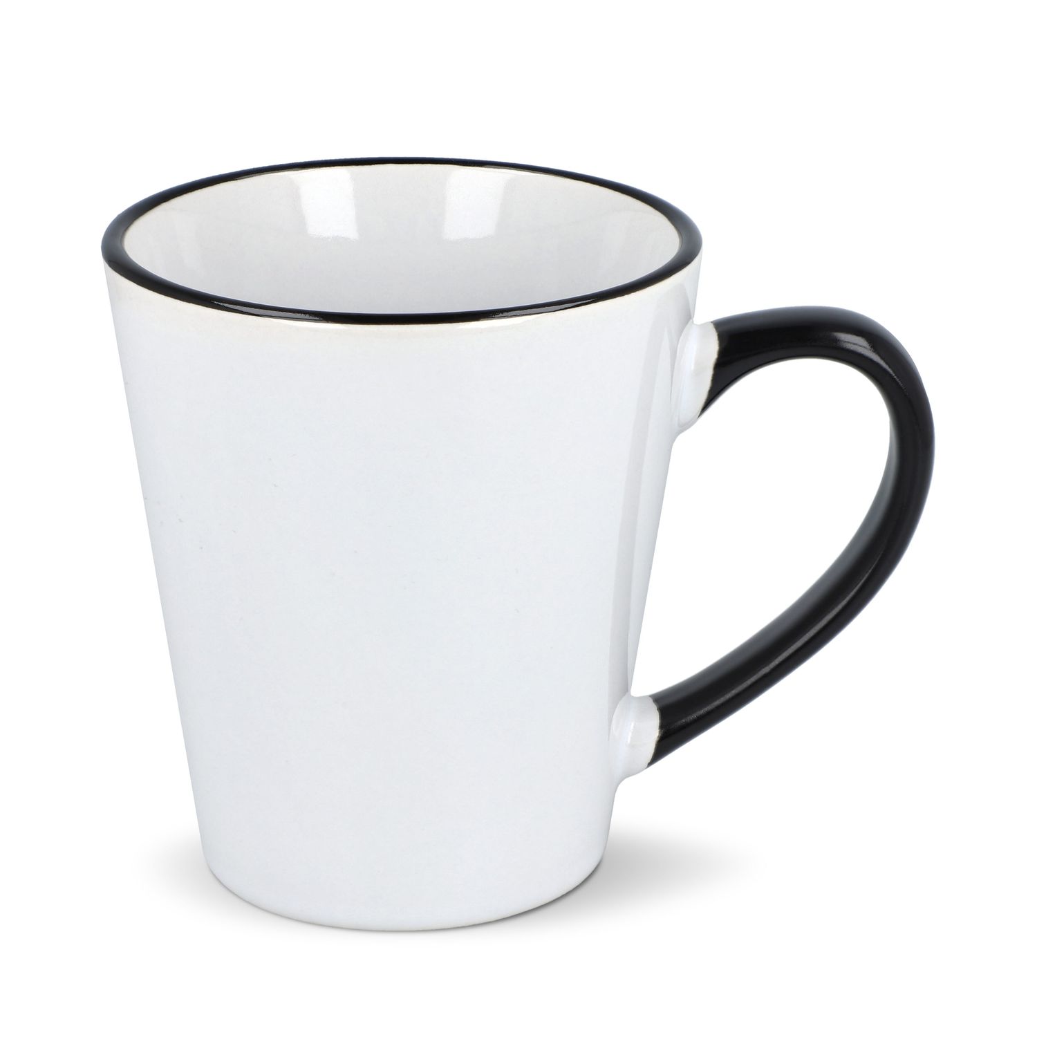 Mok subli Melbourne gekleurde rand &amp; handvat 300ml, Kleur: Wit / Zwart