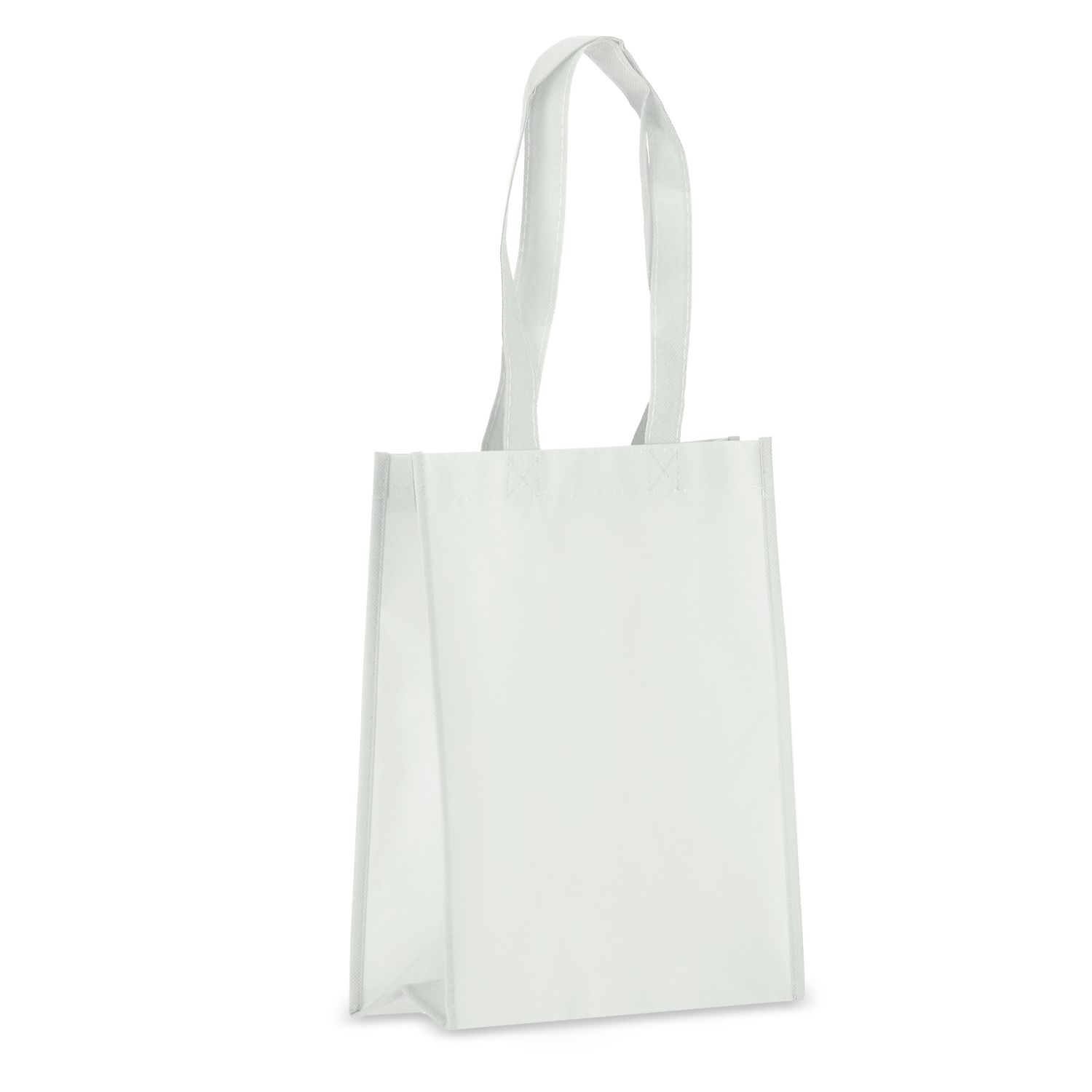 R-PET Draagtas gelamineerd non-woven 24 x 11 x 30cm 105g/m², Kleur: Wit