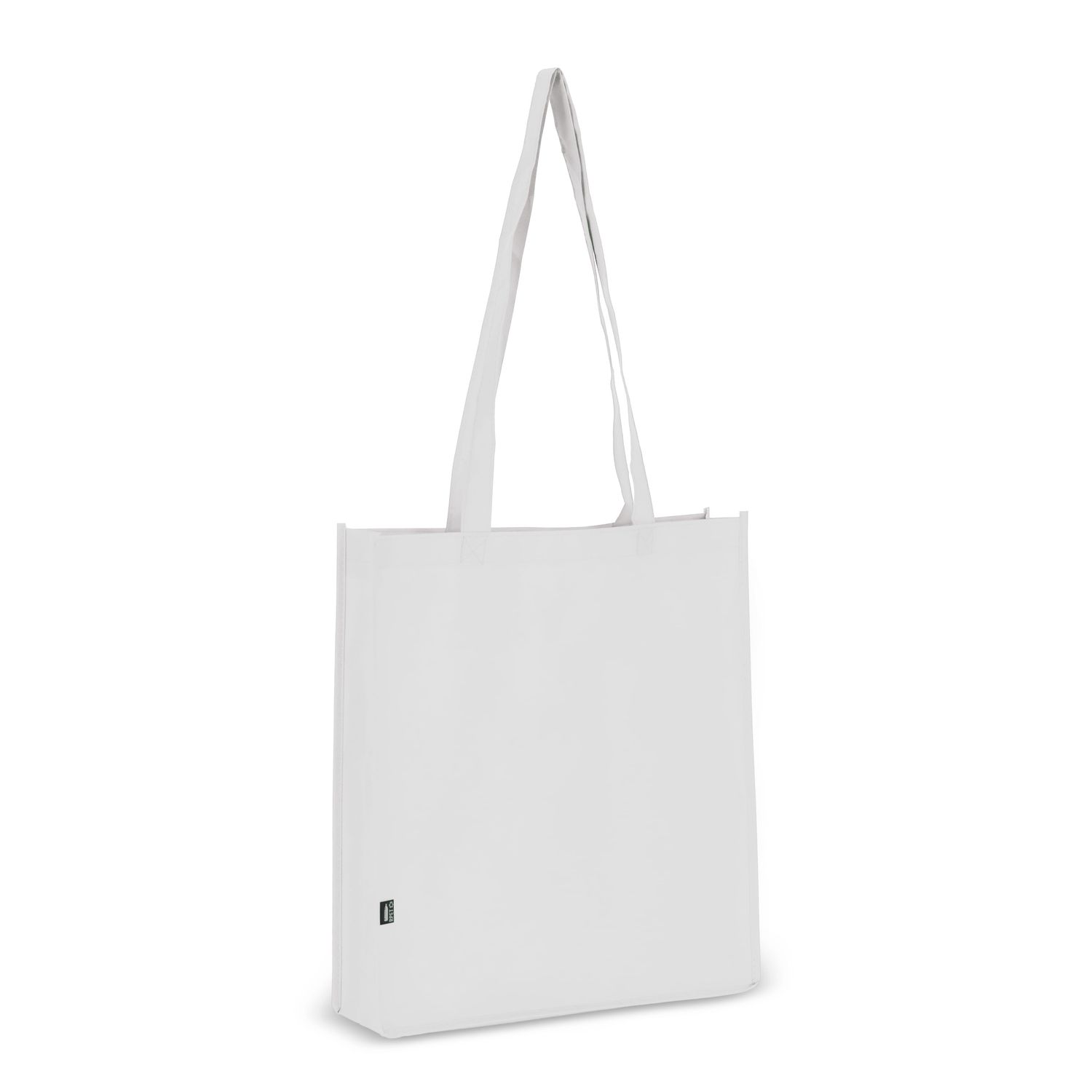 R-PET Draagtas non-woven 38 x 9 x 42cm 75g/m², Kleur: Wit