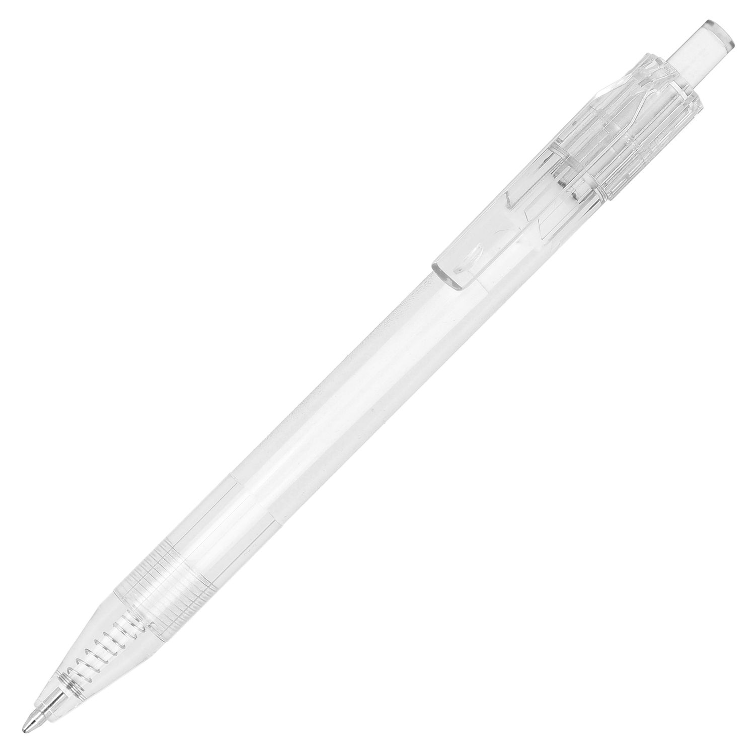 R-PET pen, Kleur: Transparant / Wit