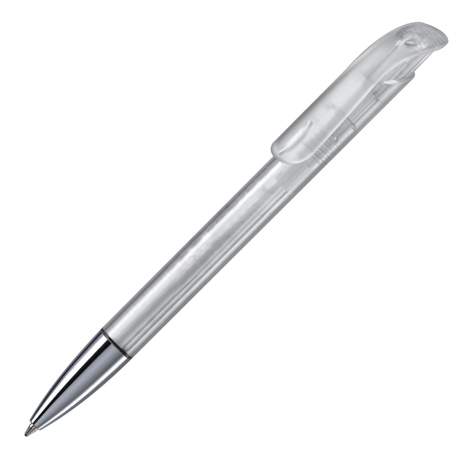 Balpen Atlas transparant metalen tip, Kleur: Transparant / Wit