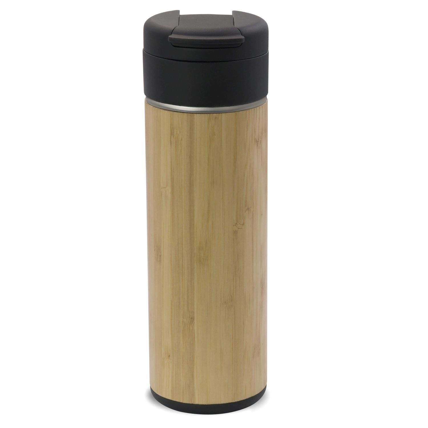 Thermofles Flow bamboe 400ml, Kleur: Hout