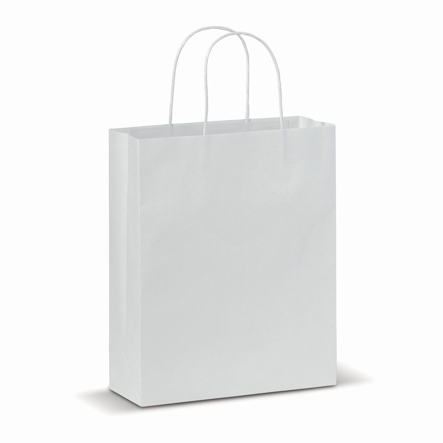 Papieren kraft tas 90g/m² 22x10x31cm, Kleur: Wit