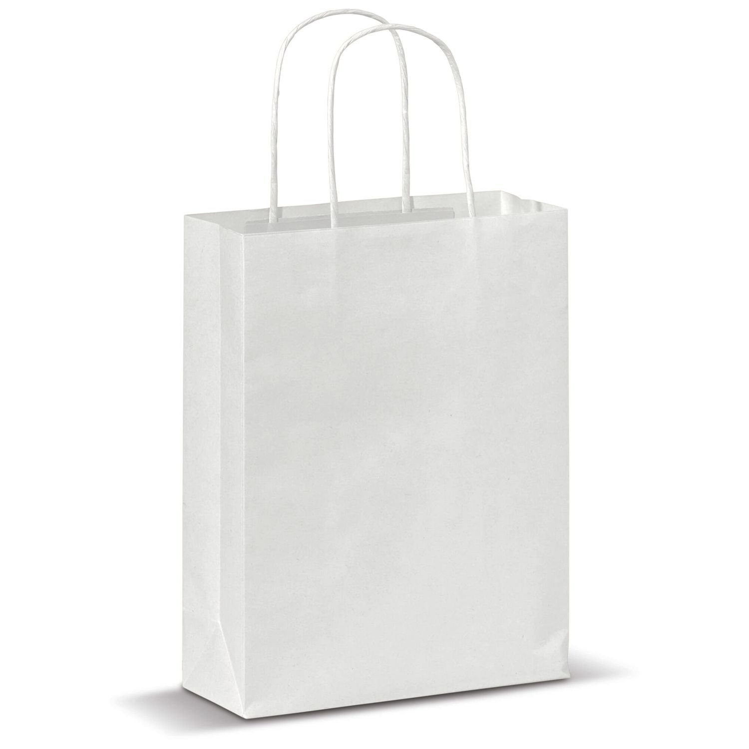 Papieren kraft tas 90g/m² 18x8x22cm, Kleur: Wit