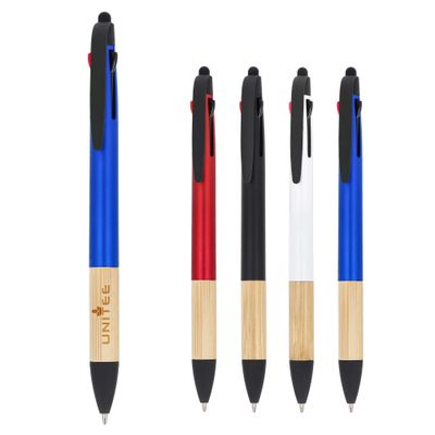 3-kleuren pen met bamboe grip