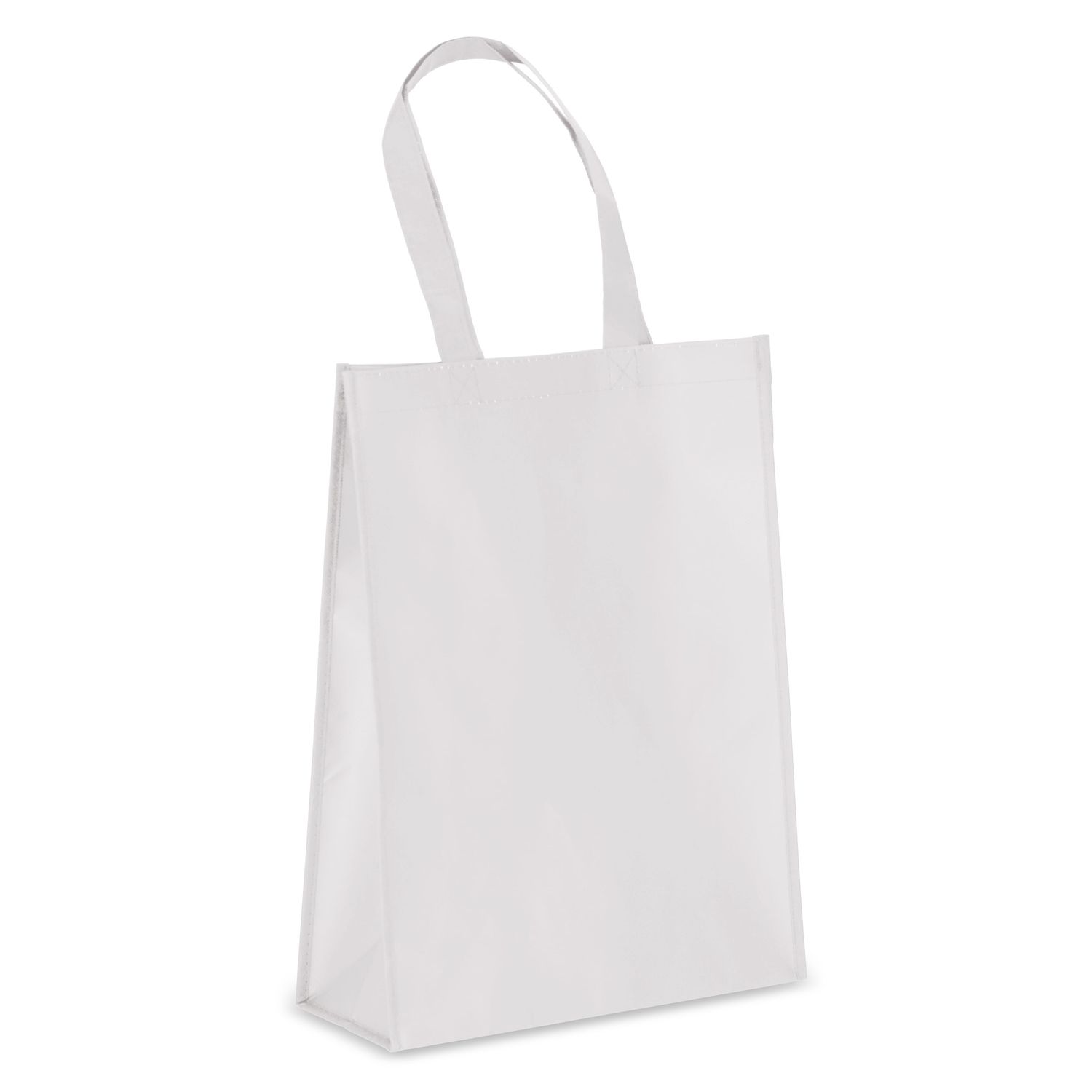 R-PET Draagtas gelamineerd non-woven 30 x 12 x 40cm 105g/m², Kleur: Wit